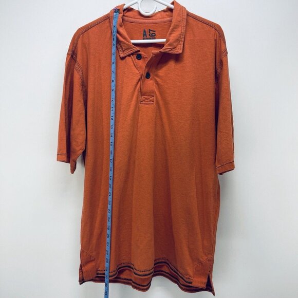 A 67 Shirt Size L Men’s Authentic Worlwide Sport Polo Orange Cotton - Picture 3 of 8